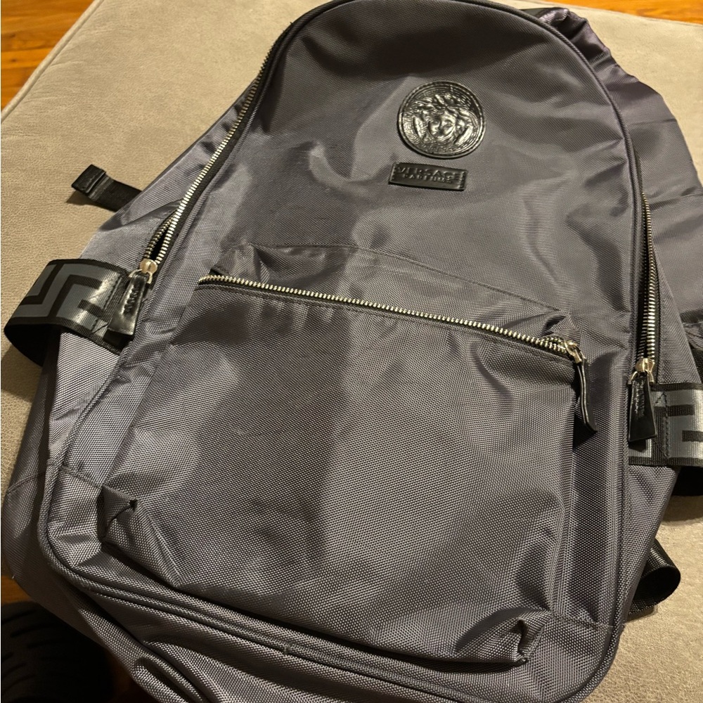 Versace Charcoal Gray Backpack for Men